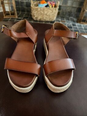 Mia’s Women’s Brown  Platform Sandals - Casual Espadrille Style